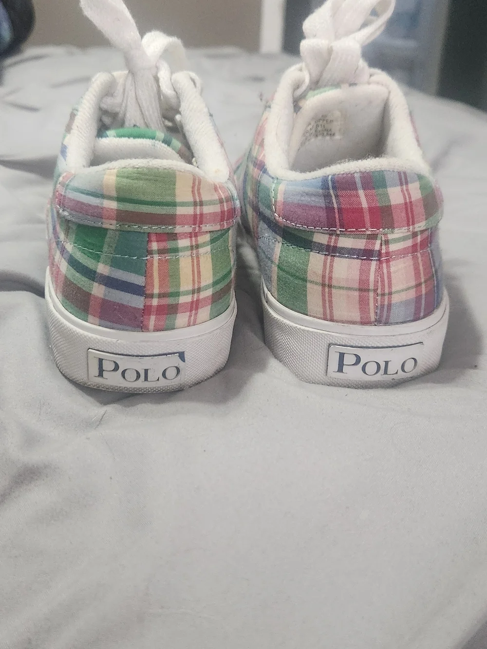 Womens Ralph Lauren Plaid Canvas Sneakers - Multi Color